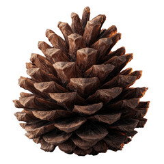 Realistic Brown Pine Cone Isolated on Black Background