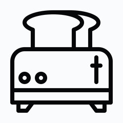 Toaster Isolated Vector Lineal Icon