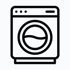 Washing Machine Isolated Vector Lineal Icon