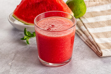 Watermelon sweet smoothie in the glass