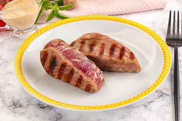 Delicous grilled tuna dish steak