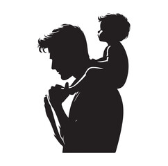 Father vector and silhouette