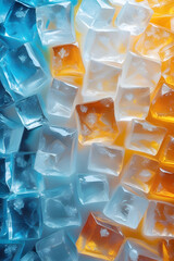 Colorful Ice Cubes Abstract Macro Photography