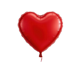 Shiny Red Heart Balloon Isolated on Transparent background for Celebrations
