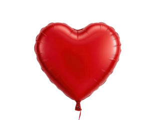 Shiny Red Heart Balloon Isolated on Transparent background for Celebrations