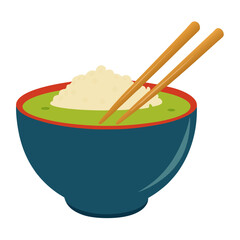 bowl of rice with chopsticks
