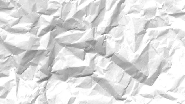paper texture stop motion,looping white crumpled paper background