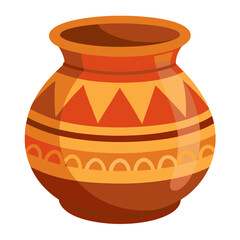 clay jug isolated on white background