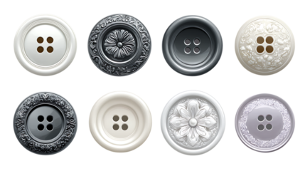 Black and white buttons