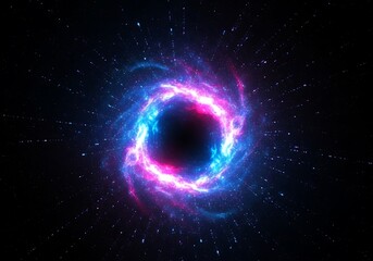 Fototapeta premium Cosmic anomaly illustration featuring a radiant celestial vortex