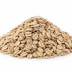 Front view pile of premium oats isolated on white background