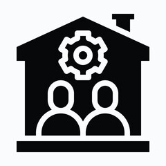 Family Settings in House Isolated Vector Silhouette Style Icon