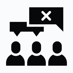 Group Refusal Isolated Vector Silhouette Style Icon