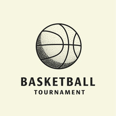 Basketball icon. Creative drawing. Basketball ball in graphic style for tournament or club
