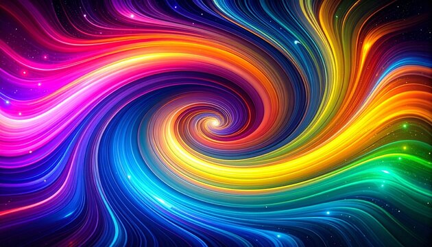 Psychedelic swirl with rainbow neon tones retro vibrant colorful abstract background
- Powered by Adobe