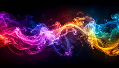 Fototapeta premium Smoke texture with colorful swirling shapes mysterious glowing artistic abstract background 