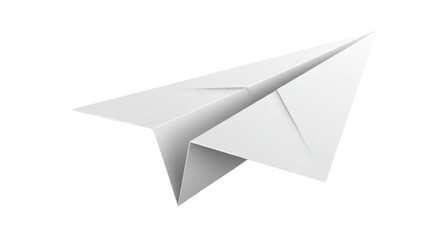 White Paper Airplane Flying on Transparent Background, Symbol of Communication and Travel