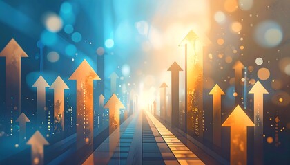 City road with upward arrows