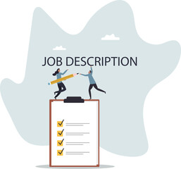 Job description, qualification and requirement for job position, working scope document, duty and responsibility for employment.about a man and his life.
