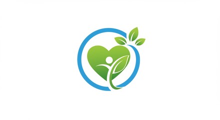 Green Heart Wellness Logo Design Vibrant Nature Inspired Icon. AI Generated