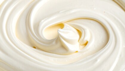Creamy swirls of white substance