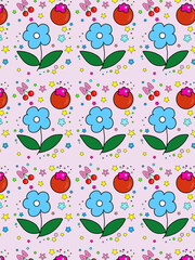 Fabric pattern: multi-colored floral pattern