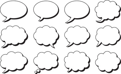 Speech bubble set vector