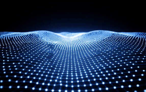 Abstract Digital Wave Pattern with Connected Dots and Modern Tech Feel