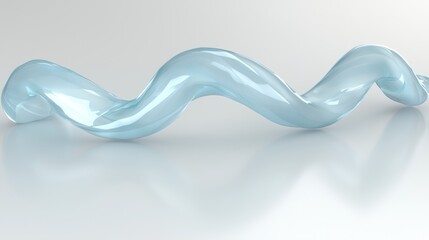 A 3D rendering of a translucent, wavy, light blue object.