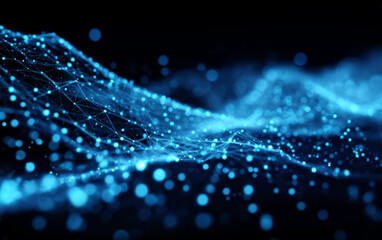 Abstract Digital Network Structure with Connected Dots and Lines