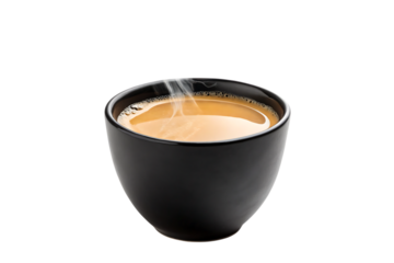 Black cup of milk tea moments