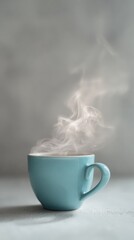 Serene Still Life of a Pastel Blue Tea Set