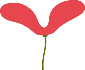 붉은 단풍나무 날개씨앗 일러스트