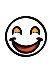 Vector illustration of smile and happiness emoticons line and color on white background