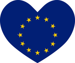 European Union heart shaped icon flag illustrator national
