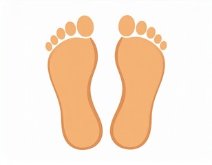 Footprints icon, a simple illustration symbolizing a walk, path, or the start of a journey