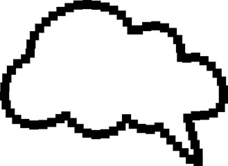 Speech bubbles pixel 8 bit, dialog, texting, saying, chat boxes