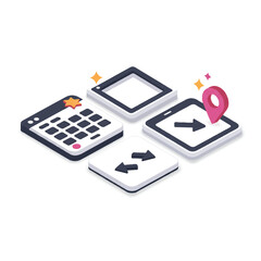 Instagram Content Vector Icon Set: Feed, Post, Carousel, Pinned - Creative Flat UI Elements for Engagement