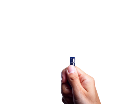 Holding Magnifying Glass with Digital Icons – Futuristic PNG - Powered by Adobe