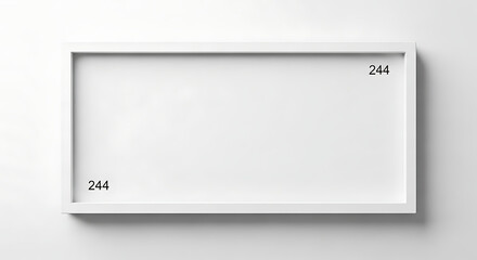 Minimalist White Rectangular Frame with Subtle Shadows on a Clean Wall