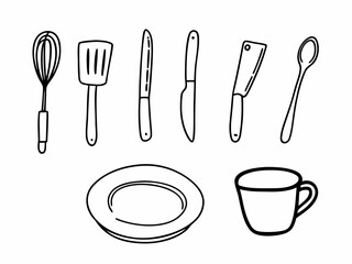 set of kitchen utensils