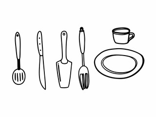 set of kitchen tools