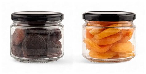 Duo of Turkish Dried Apricots Featuring Sun-Dried and Sulfured Varieties in Minimal Setup