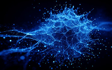 Abstract Digital Neural Network Structure Displaying Connections