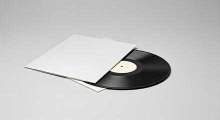 Minimalist Vinyl Record and Cover, Clean Design
