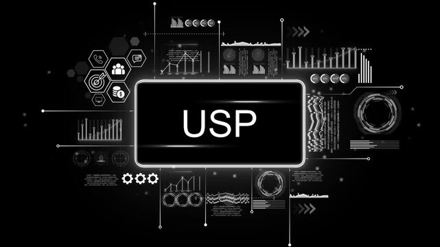 Unique Selling Proposition U S P Business Strategy Innovation Technology Data Analysis Marketing Concept Futuristic Digital Interface - Powered by Adobe