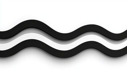 A series of black and white waves on a white background.