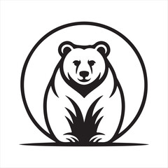 bear vector silhouette sketch art logo design collections