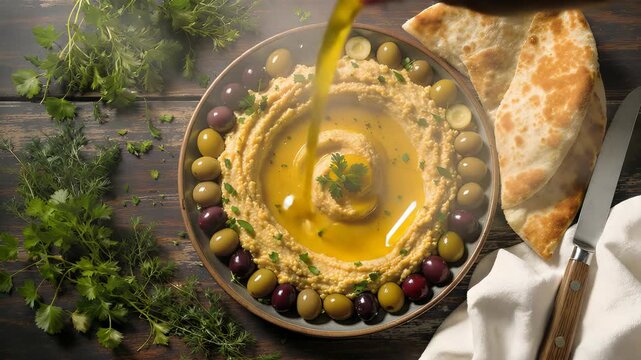 Traditional Chinese tea ceremony with a bowl of healthy fish and green vegetable soup on a white plate