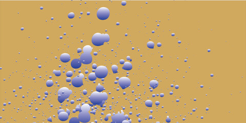 Abstract Display of Floating Light Purple Bubbles on a Light Orange Background.